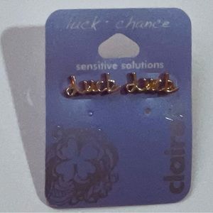 Claire’s Luck Gold Tone Pierced Earrings